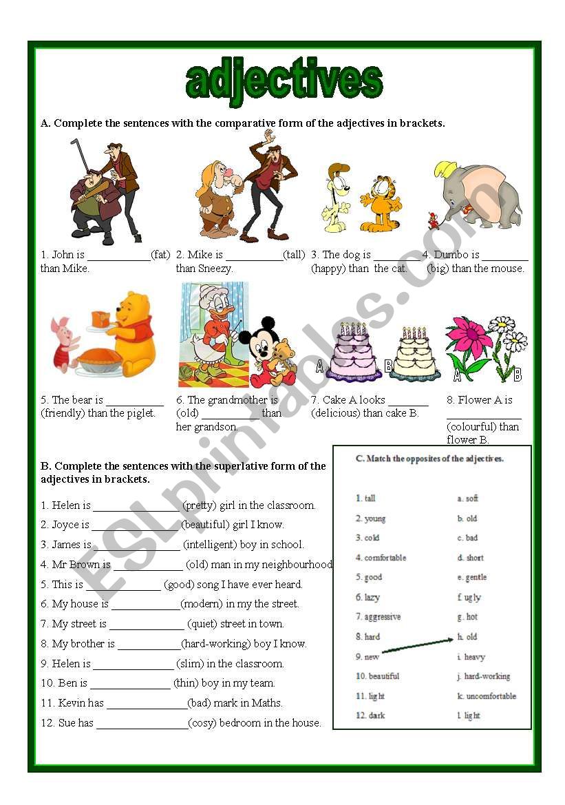 Adjectives + key (30.05.10) worksheet