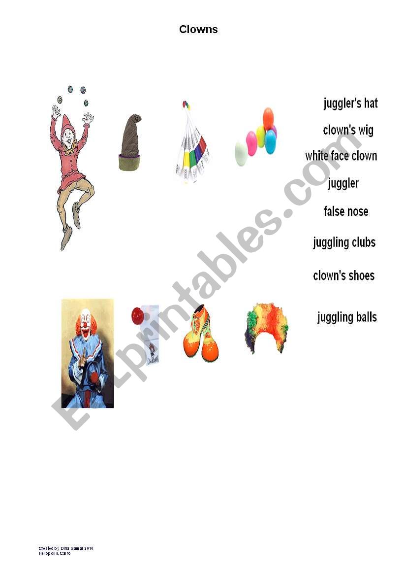 Clowns2 worksheet