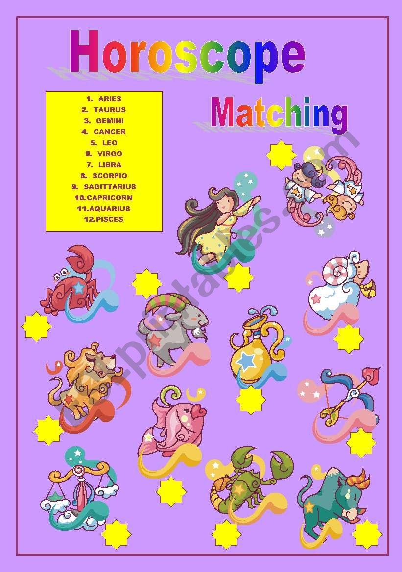 Horoscope matching worksheet