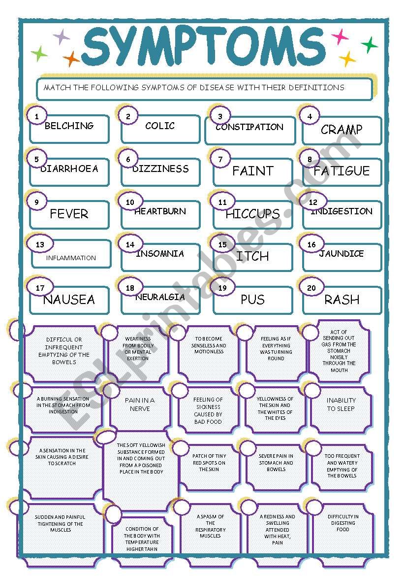 Symptoms worksheet