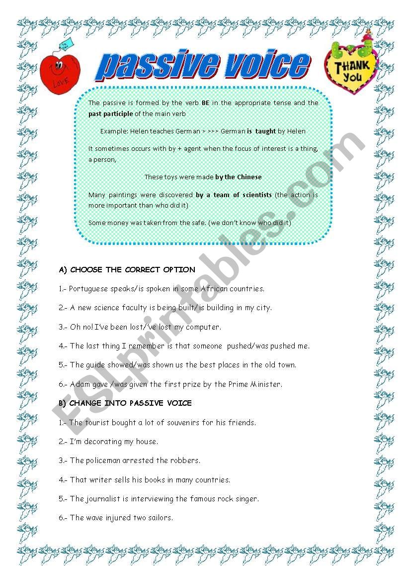 PASSIVE VOICE worksheet