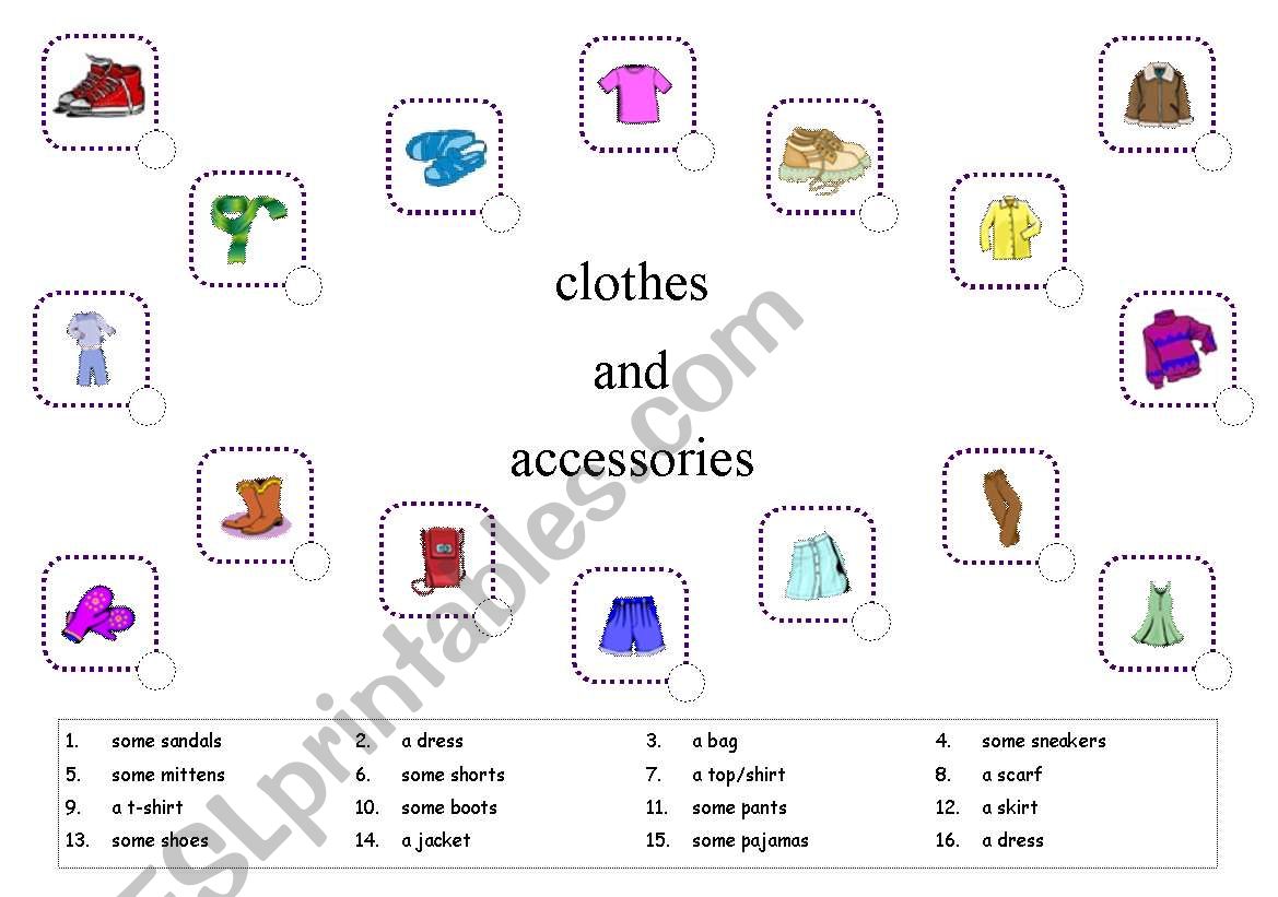 Clothes and Accessories worksheet