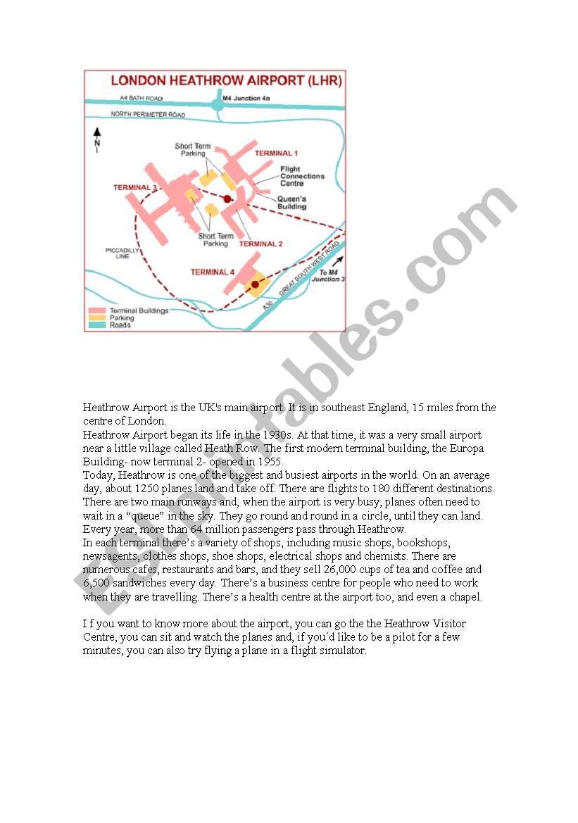 Heatthrow airport worksheet