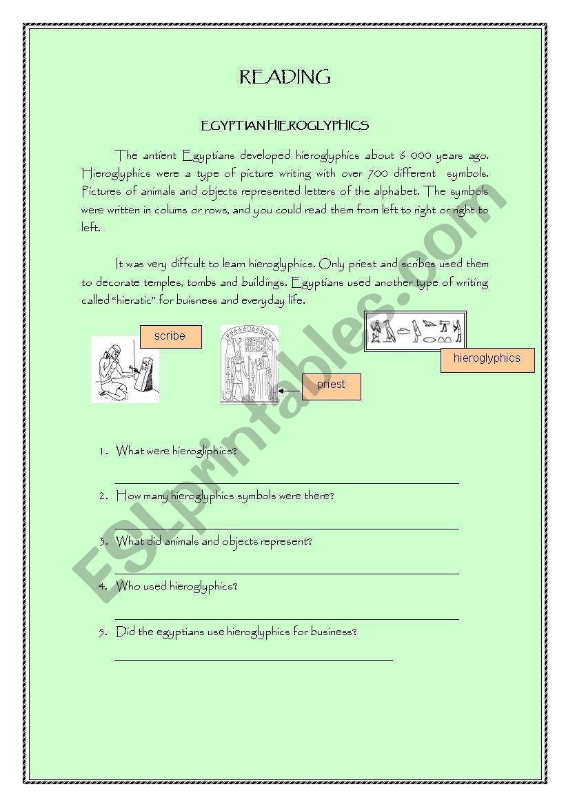 READING - REGULAR VERBS worksheet