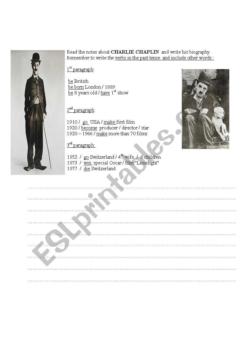 Charlie Chaplin worksheet