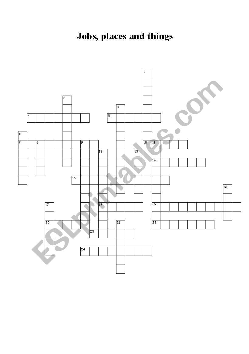 Relative Clause Crossword worksheet