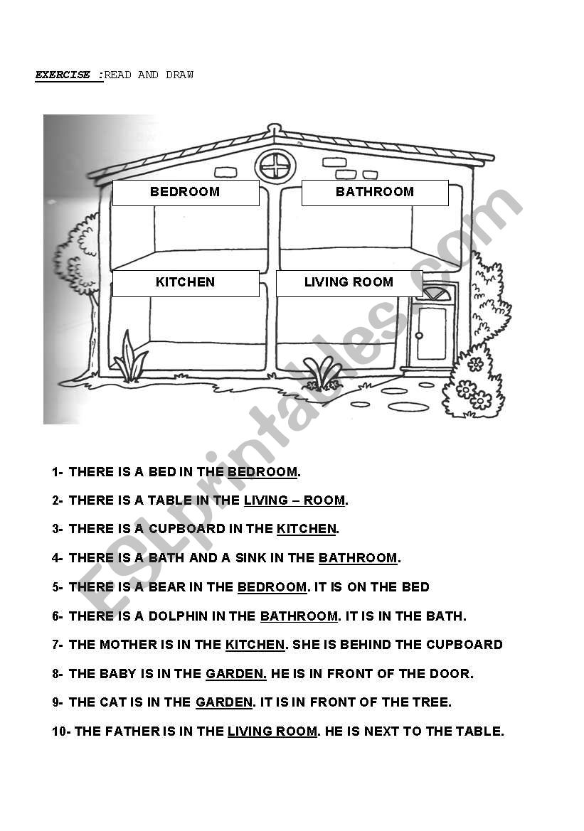 Parts of the House worksheet