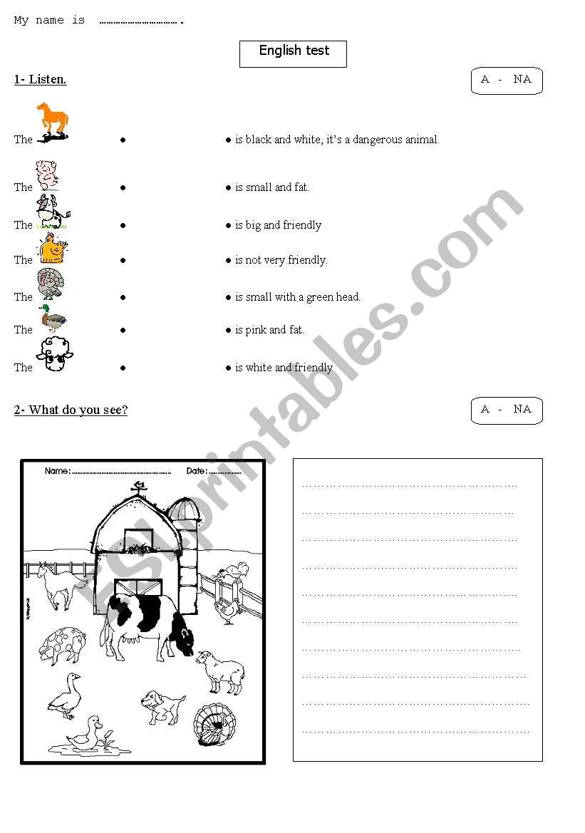 worksheet farm animals worksheet