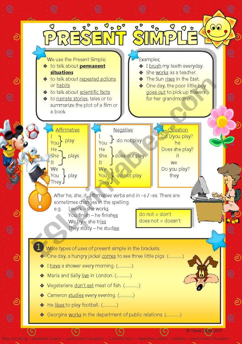 present simple worksheet