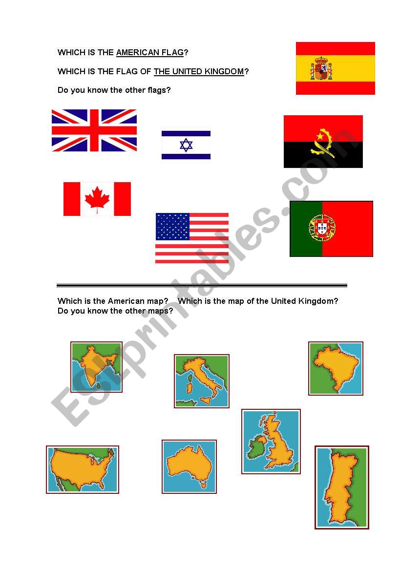 maps and flags worksheet