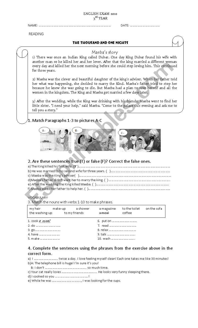 pre intermediate worksheet