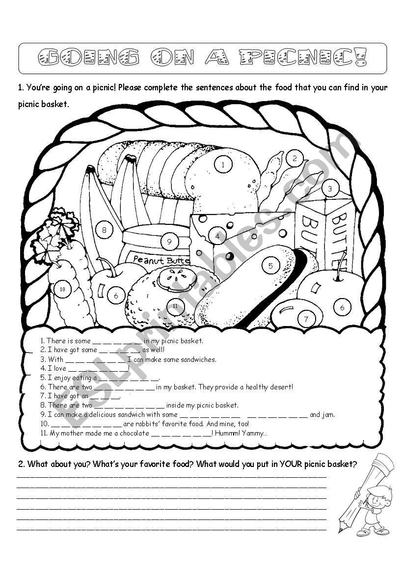 Going on a Picnic! (Editable) worksheet