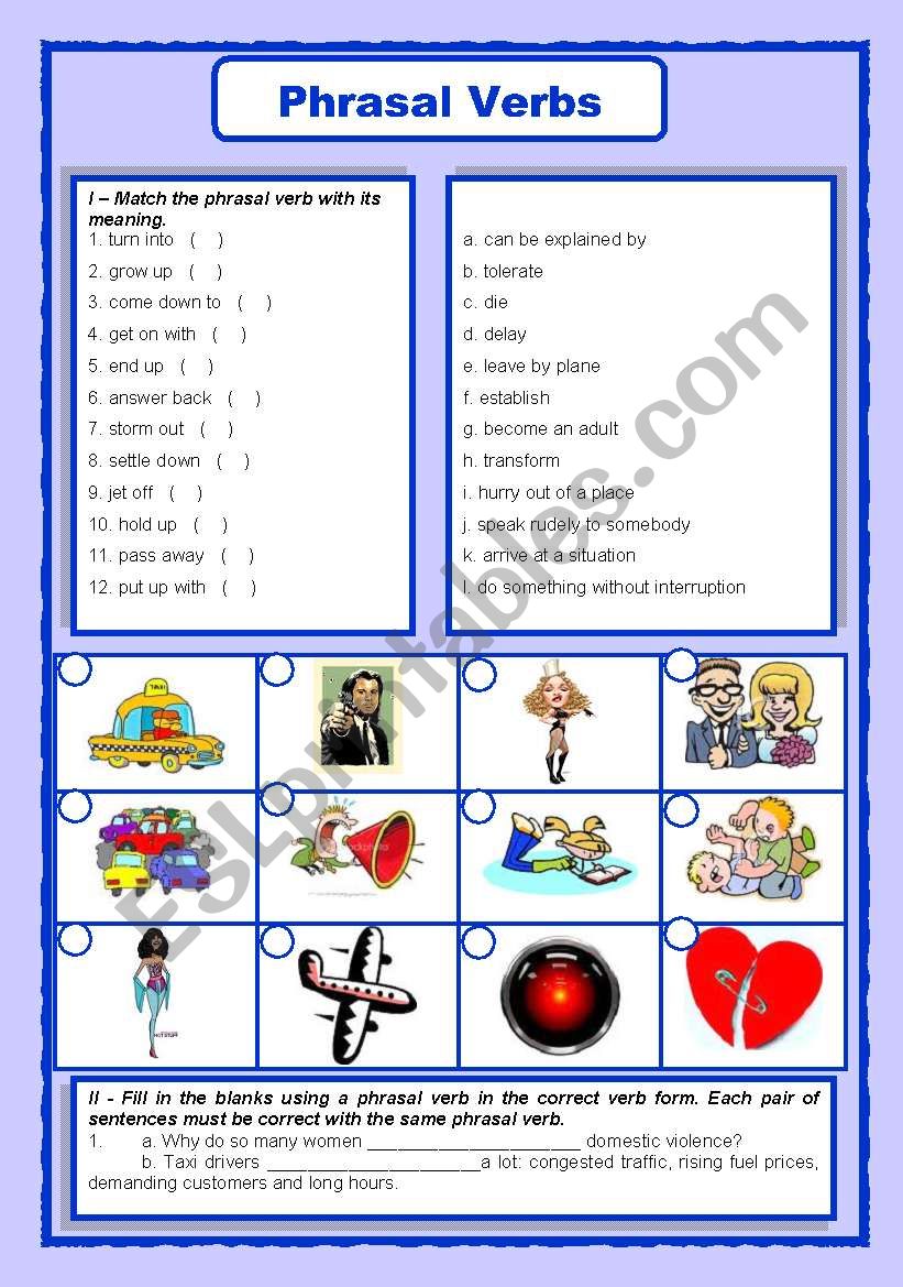 Phrasal Verbs - Key Included worksheet