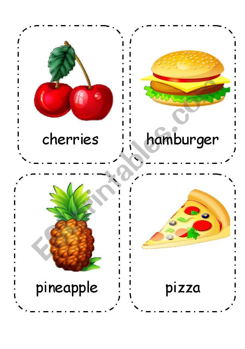 Food and Drink - Flashcards (Editable) 1/4