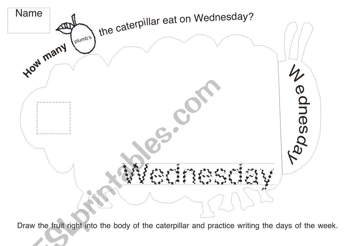 The very hungry caterpillar worksheet 3