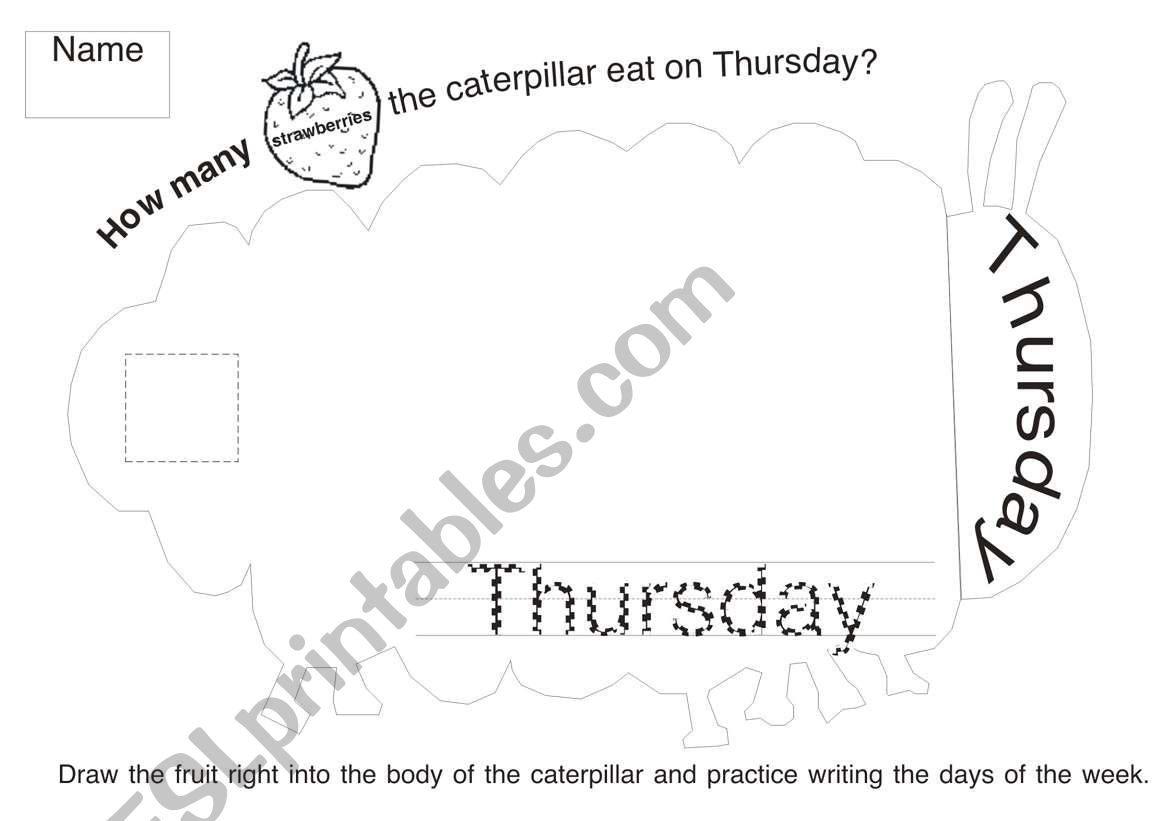 The very hungry caterpillar worksheet 4
