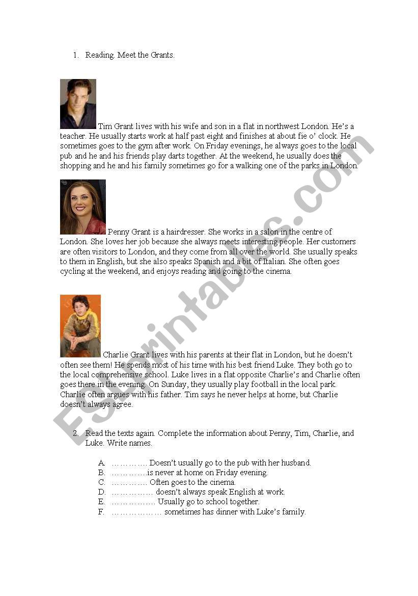 Habits Family Grants worksheet