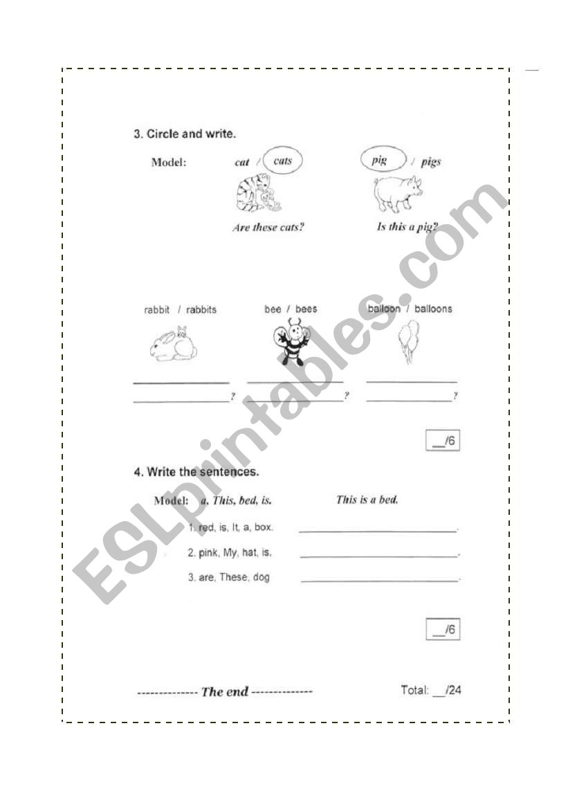 II part worksheet