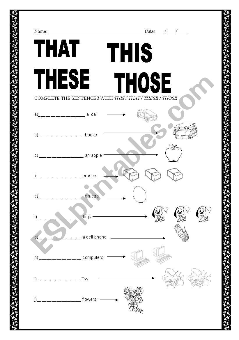 demonstrative pronouns worksheet