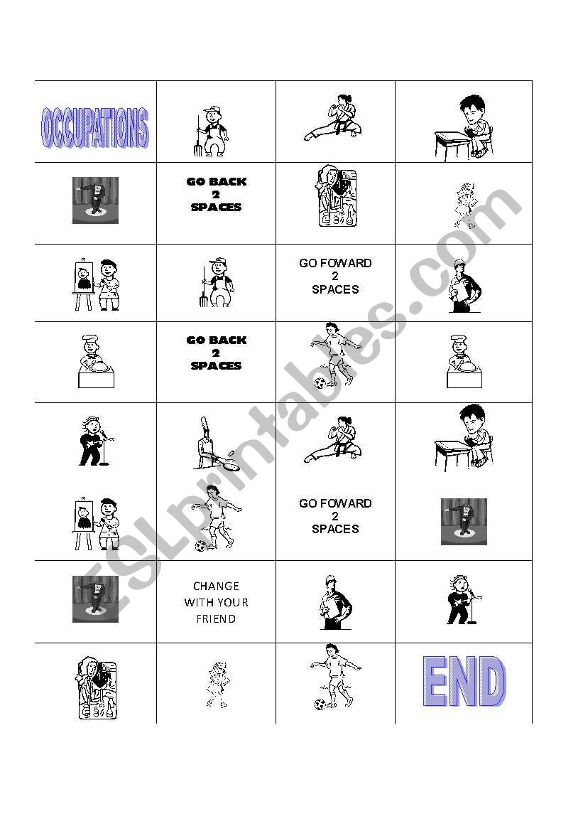 JOB BOARD GAME worksheet