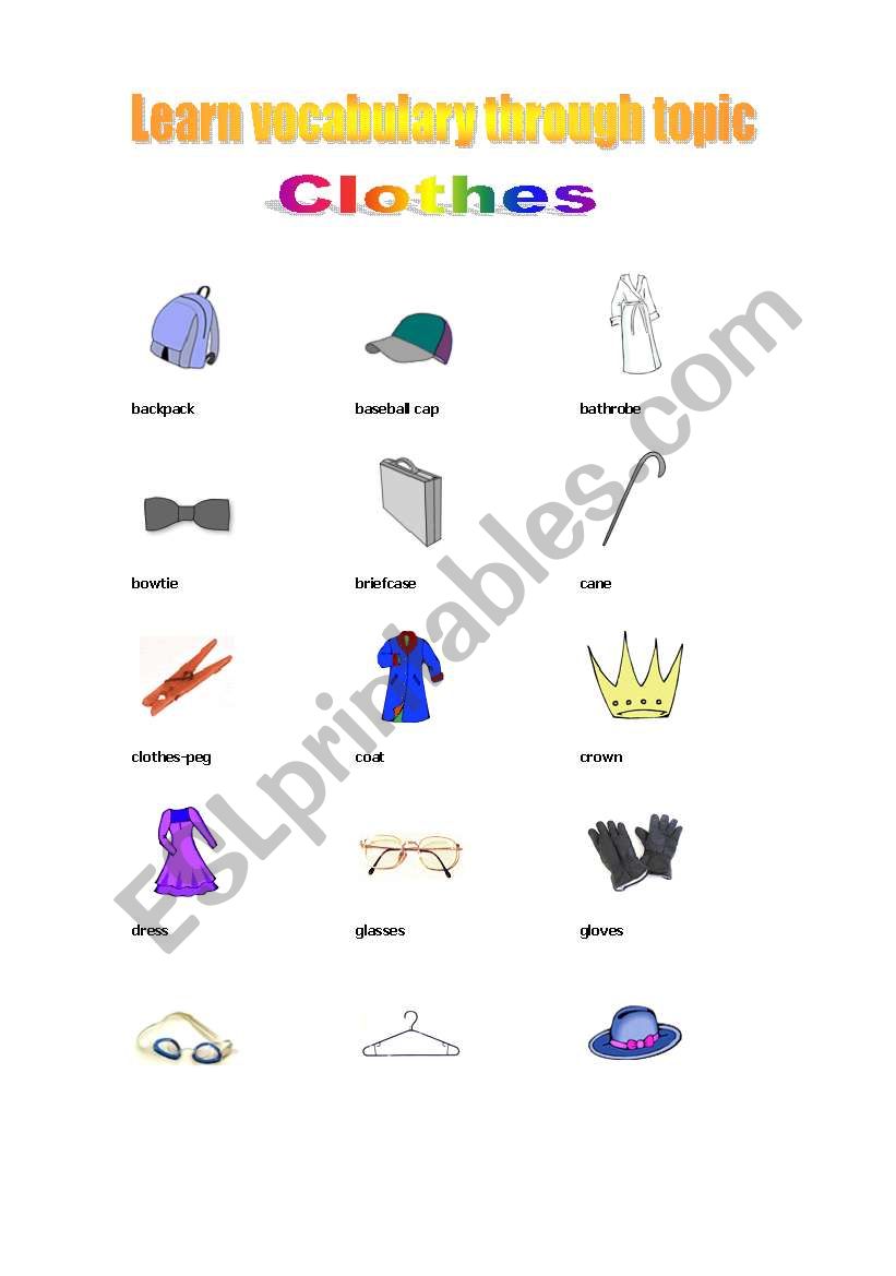 Learn vocabulary through topics (clothes) 2 of 6