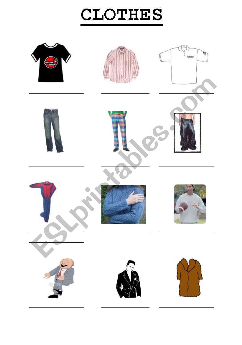 Clothes worksheet