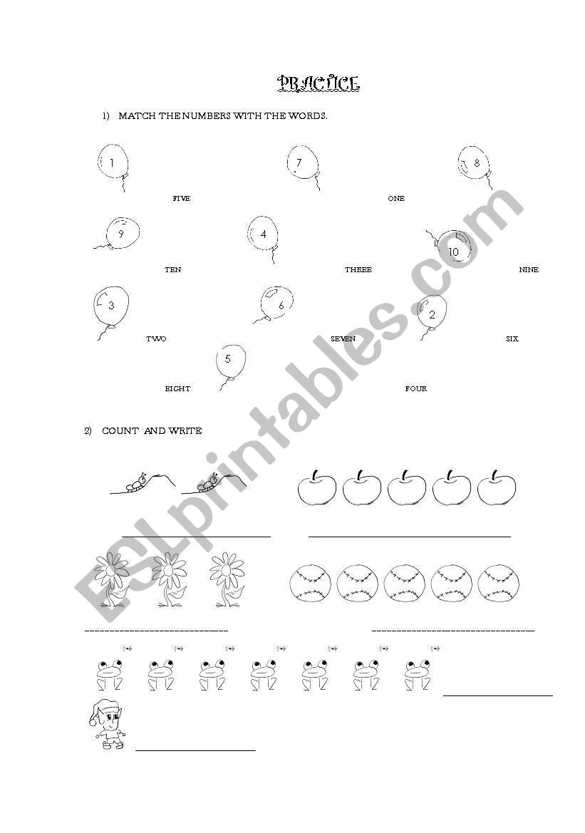 NUMBERS, COLOURS, CLOTHES AND PARTS OF THE FACE