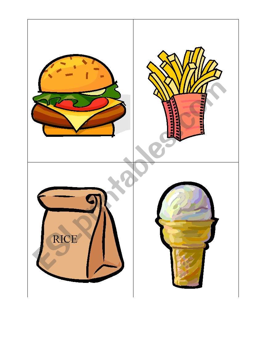 Flashcards - Food worksheet