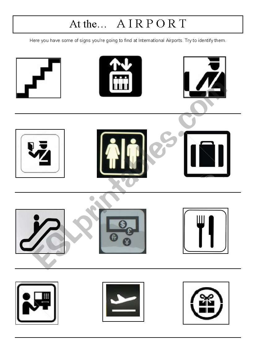 At the airport worksheet