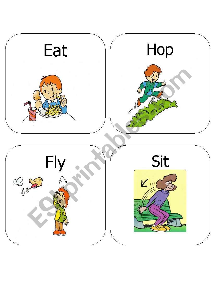 Action Verbs Flashcards 3 Esl Worksheet By Ariangie