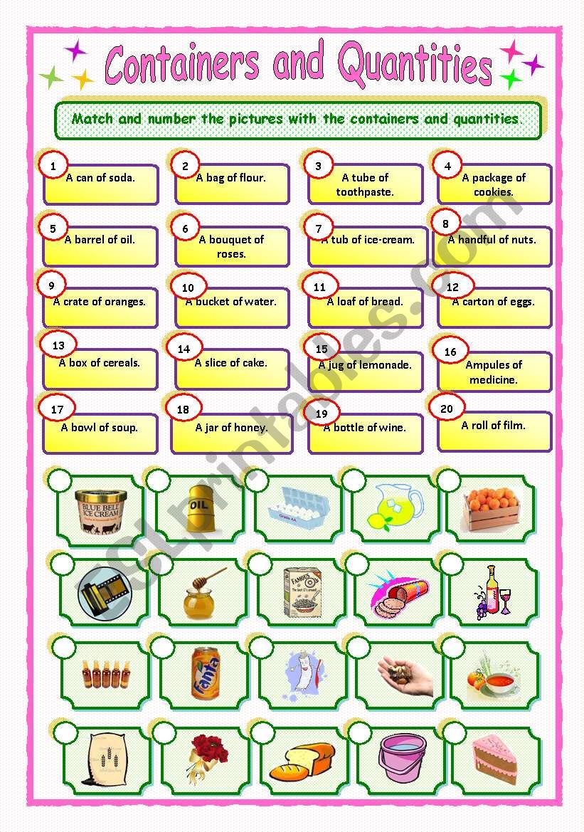 Containers and Quantities (2/3) - Matching