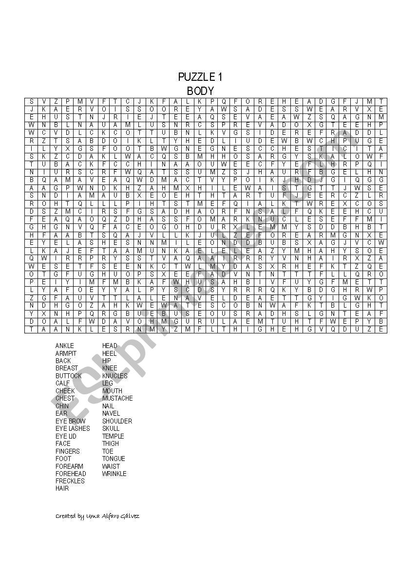 Bodys Puzzle worksheet