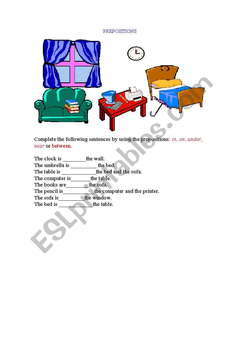 prepositions worksheet