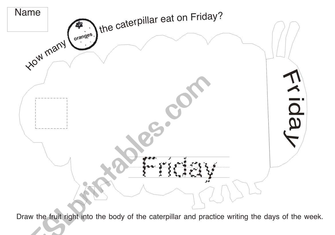The very hungry caterpillar worksheet 5