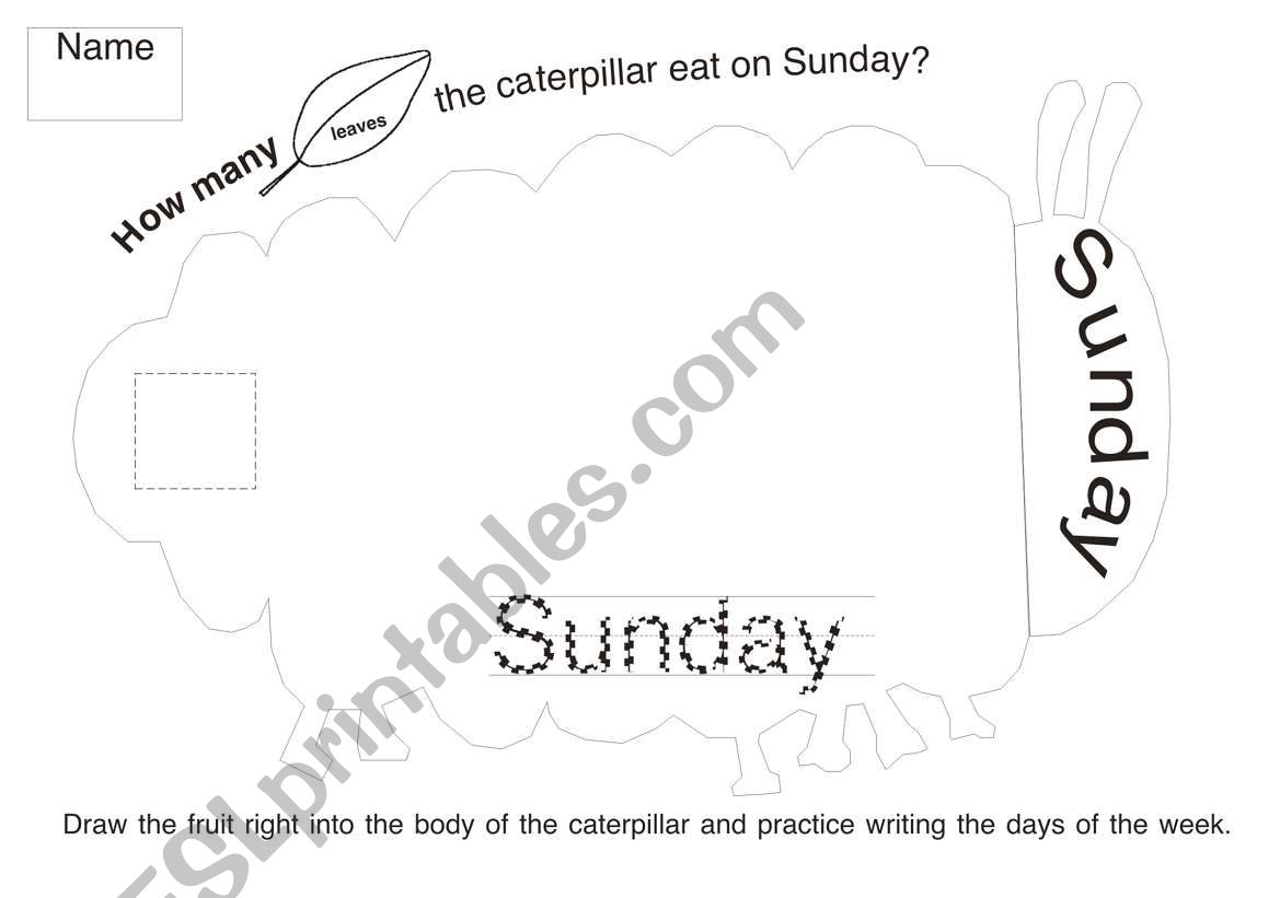 The very hungry caterpillar worksheet 7