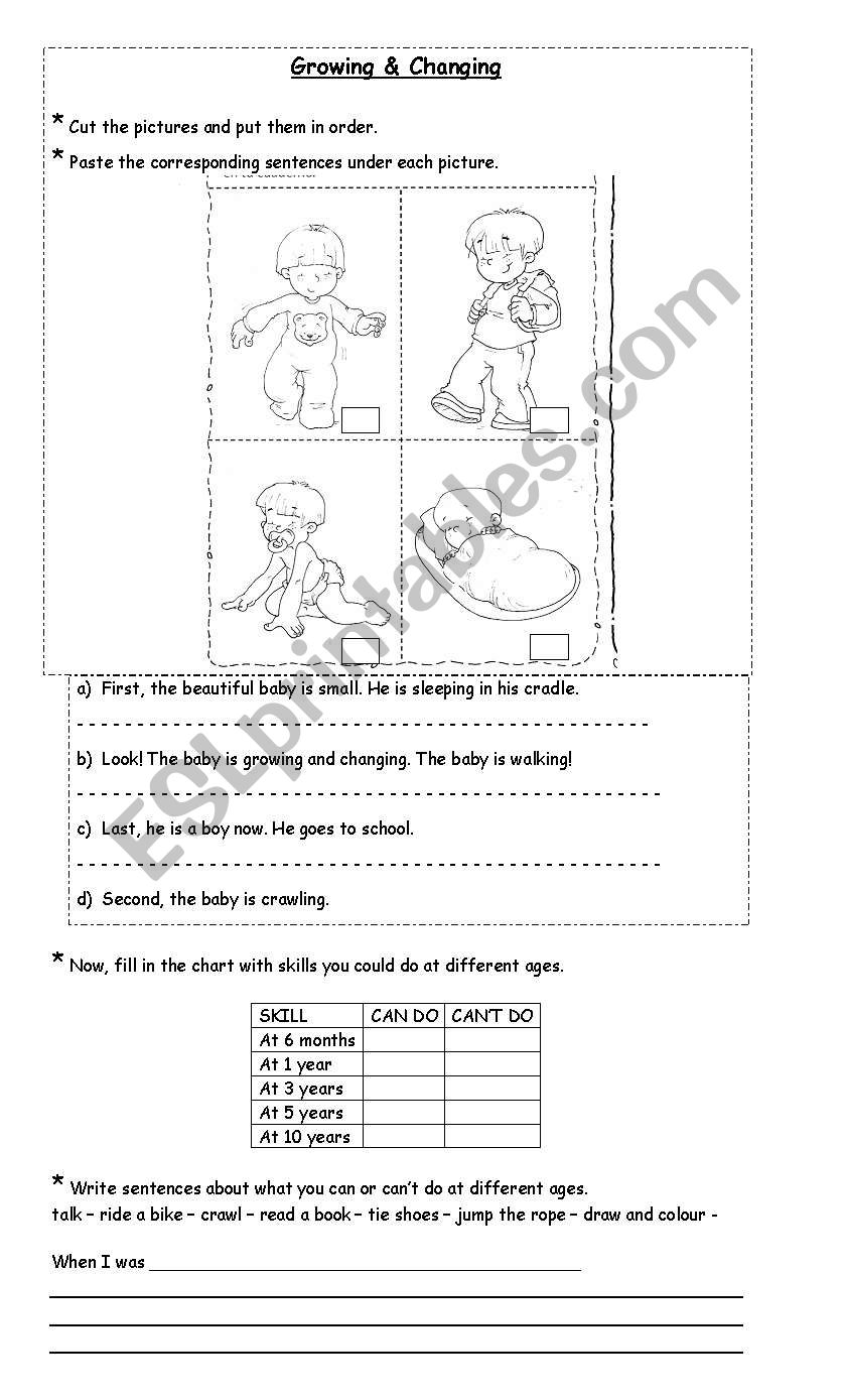 GROWING & CHANGING worksheet