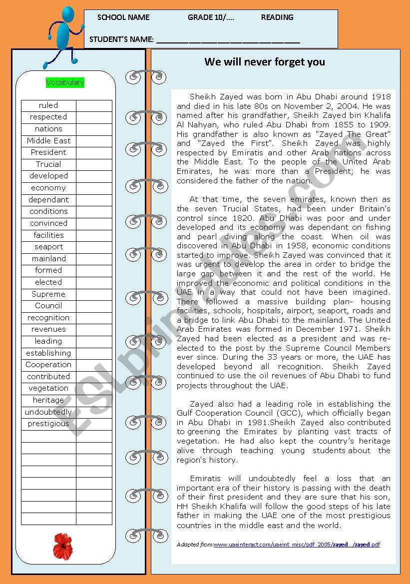 People to remember (Part 1) worksheet