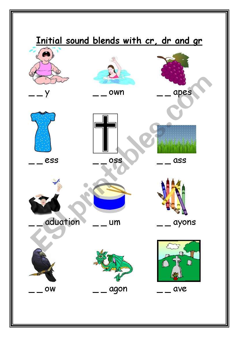 Initial sound blends worksheet