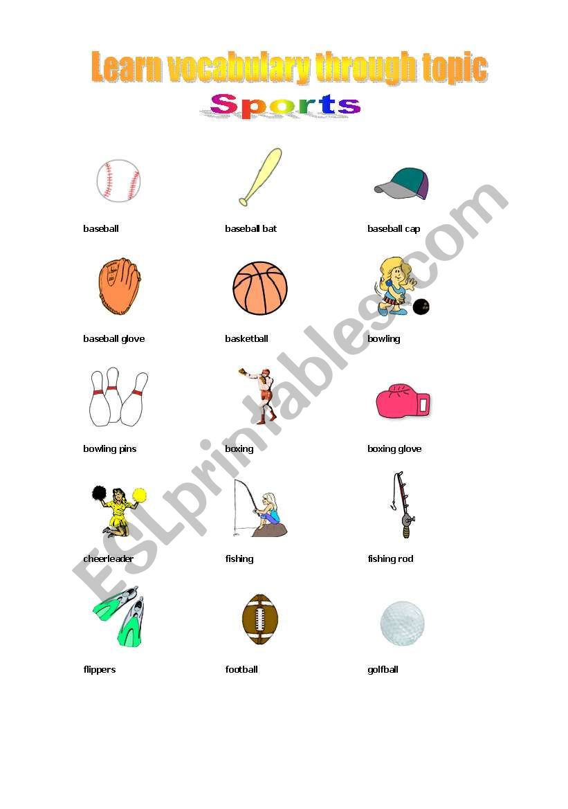 Learn vocabulary through topics (sport)