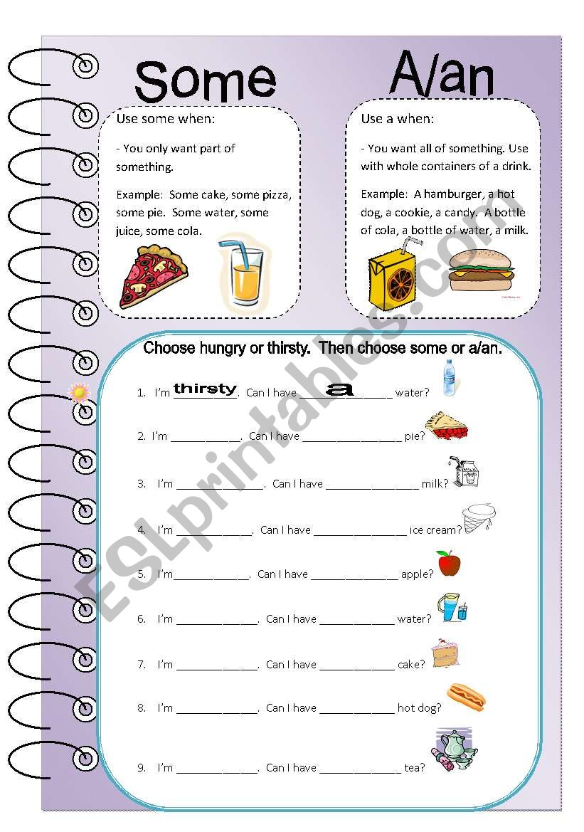 Some & A/An worksheet