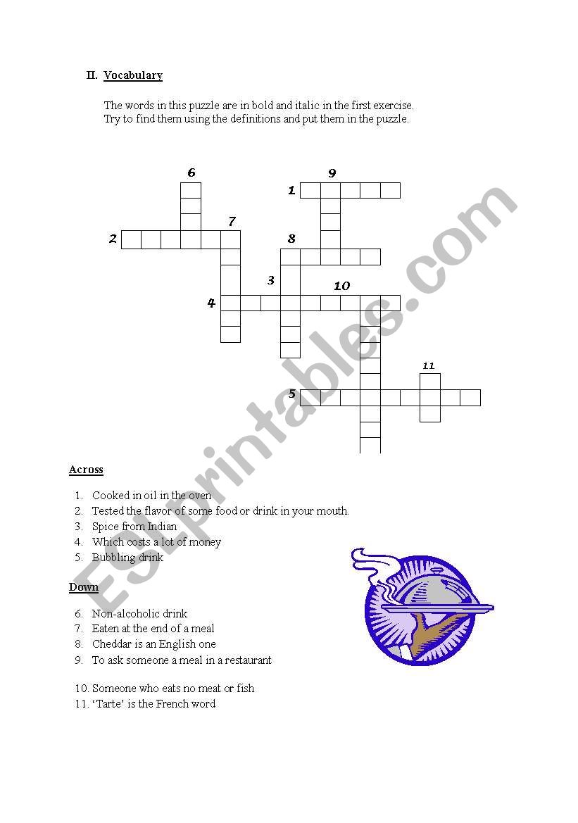 Lets eat out!- Vocabulary exercise