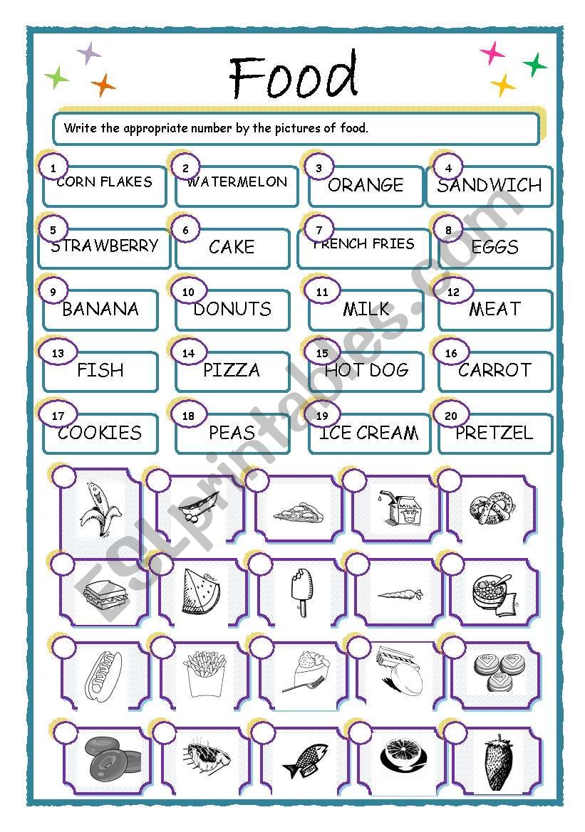 FOOD -MATCH UP worksheet