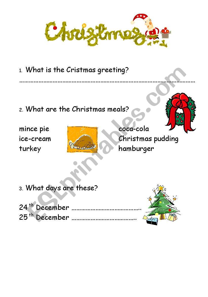 CHRISTMAS QUIZ worksheet
