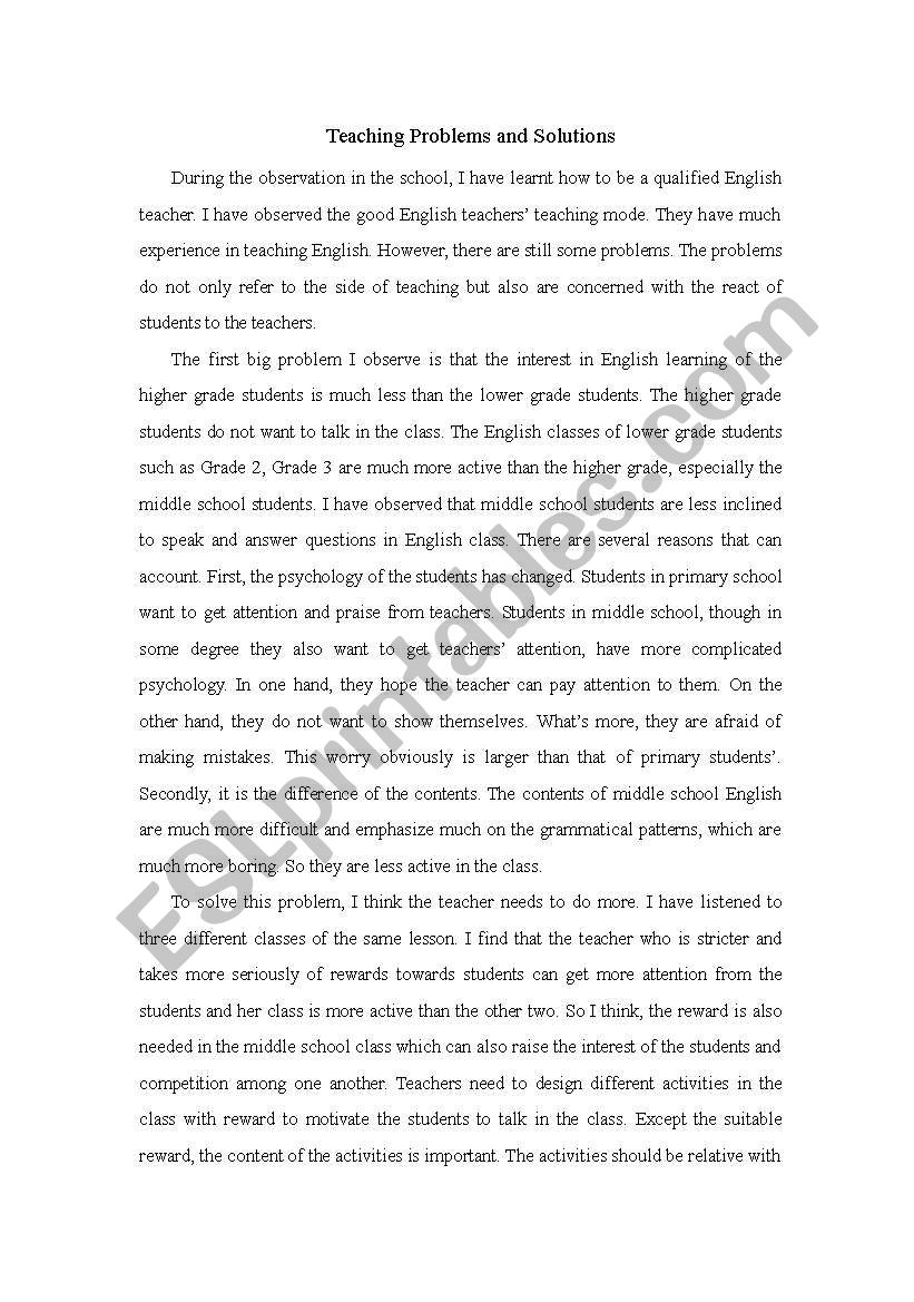 My Observation worksheet