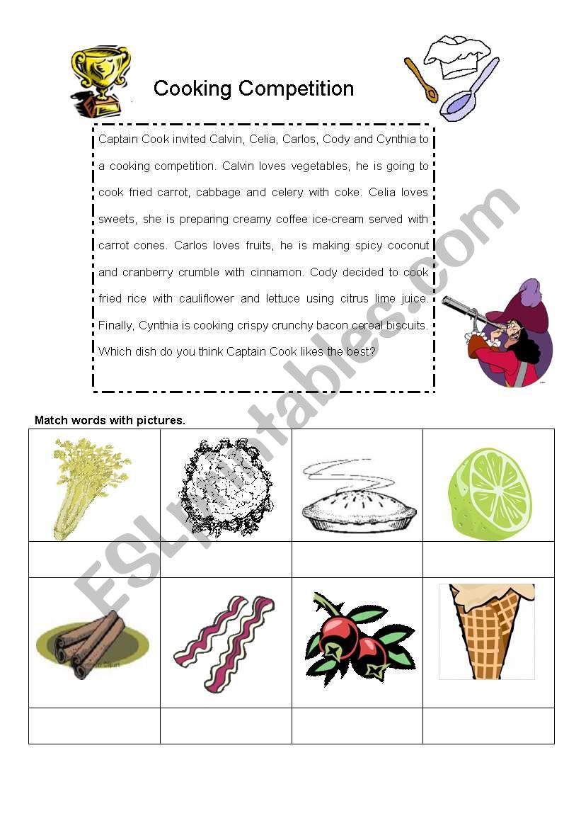 Food, for teaching pronounciation with the letter c