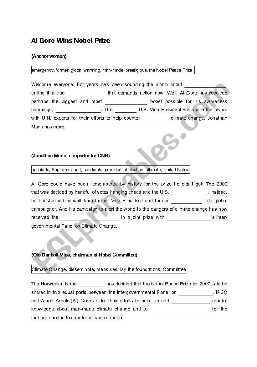 Filling the blank! worksheet