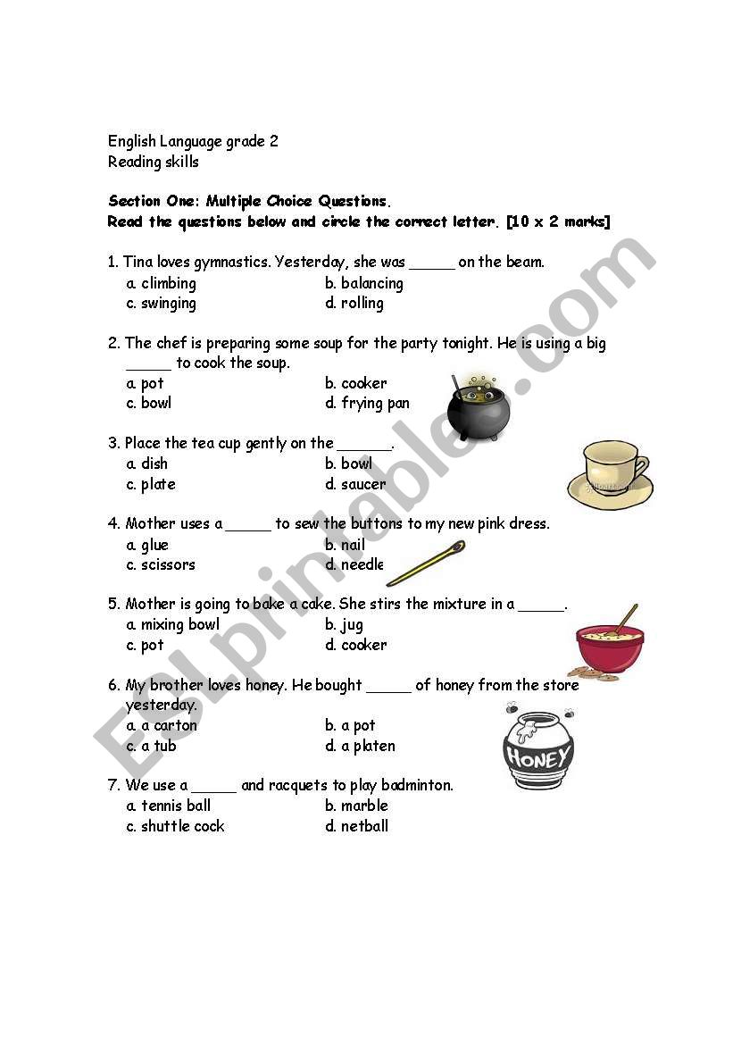 test paper worksheet