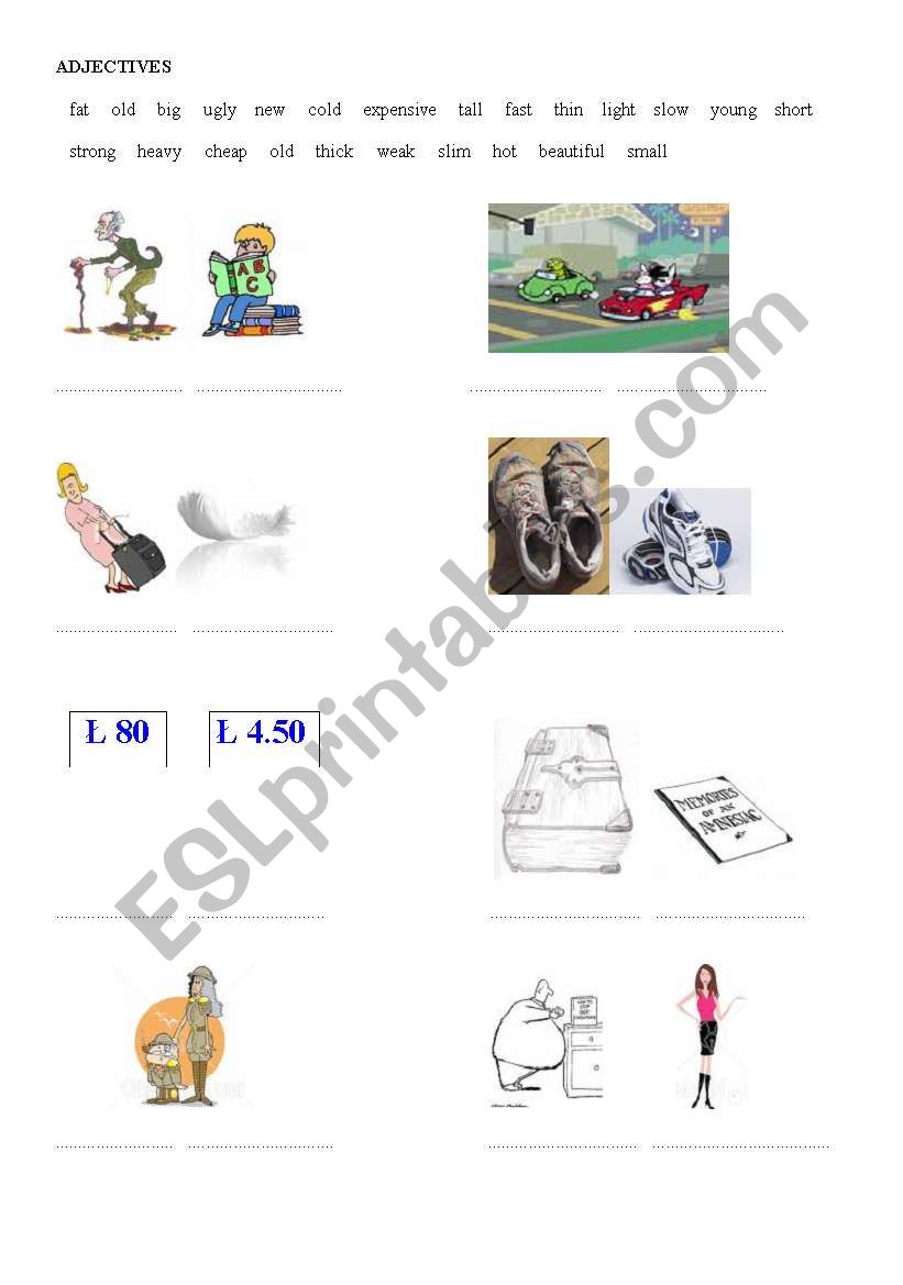 adjectives worksheet