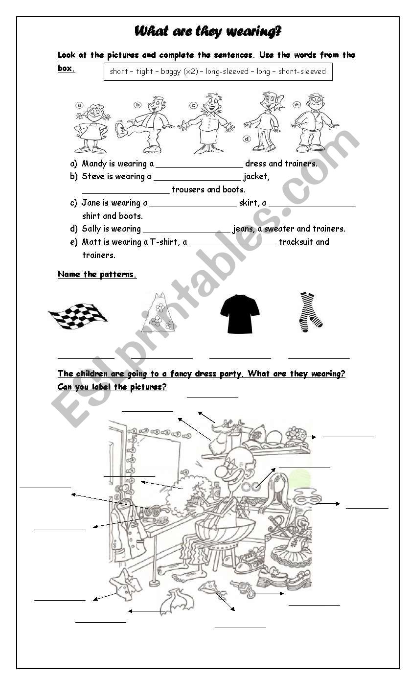 Clothes worksheet