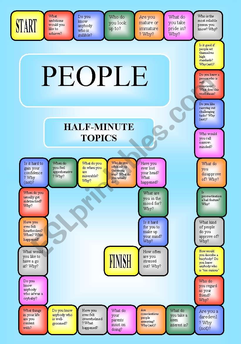 People - boardgame or pairwork (editable)